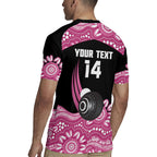 Bowls Australia Breast Cancer Custom Rugby Jersey Think Pink Aboriginal Art