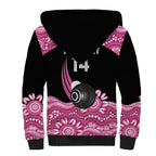 Bowls Australia Breast Cancer Custom Sherpa Hoodie Think Pink Aboriginal Art