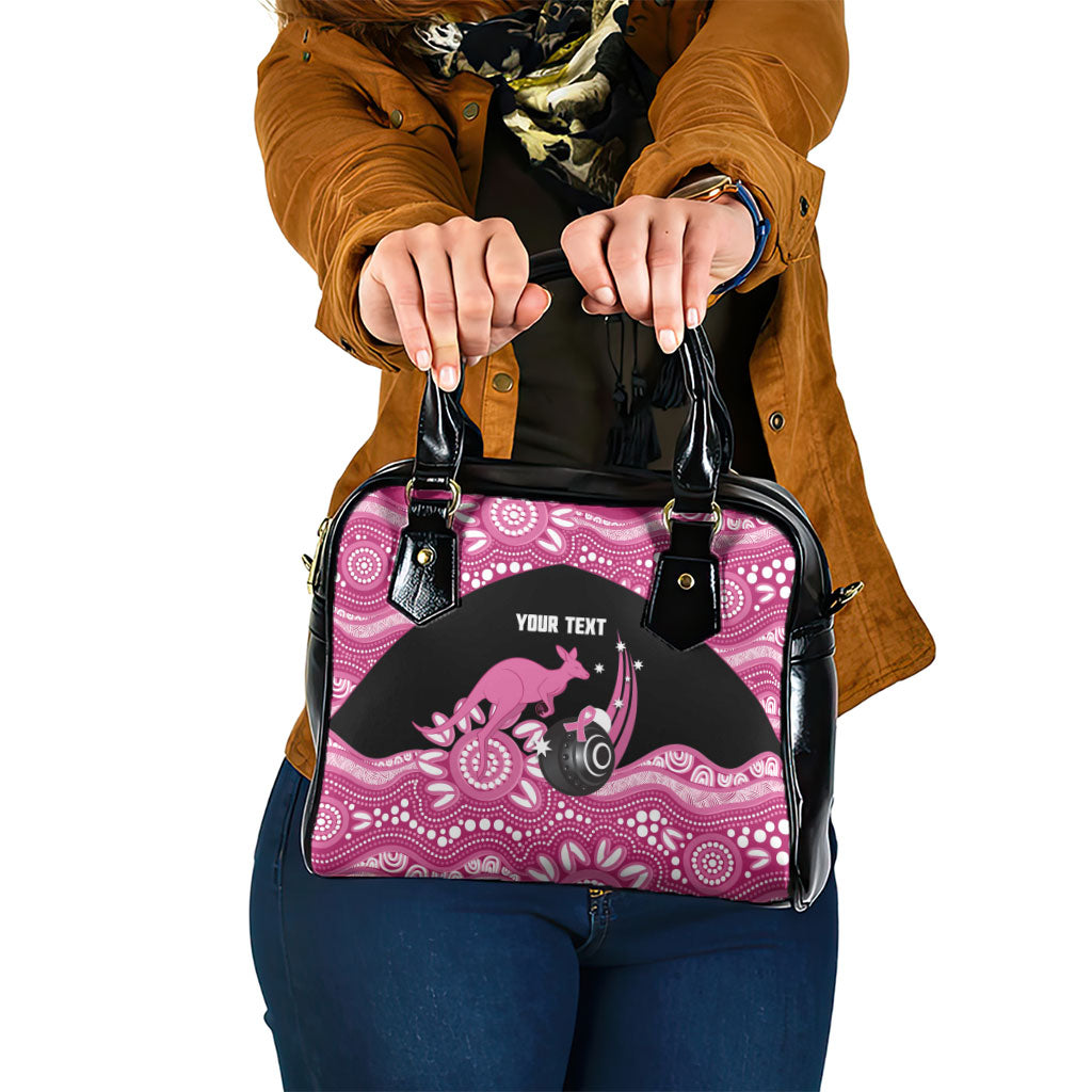 Bowls Australia Breast Cancer Custom Shoulder Handbag Think Pink Aboriginal Art