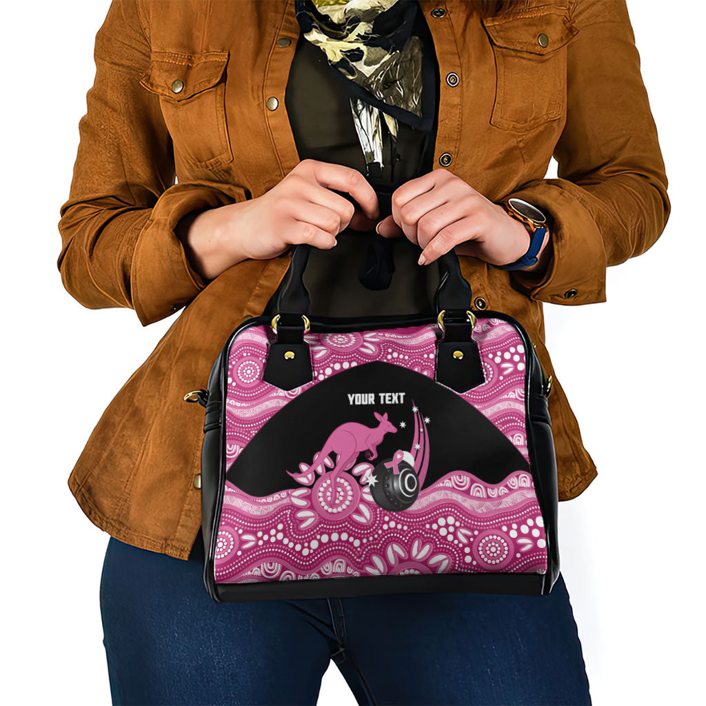 Bowls Australia Breast Cancer Custom Shoulder Handbag Think Pink Aboriginal Art