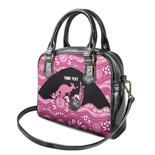 Bowls Australia Breast Cancer Custom Shoulder Handbag Think Pink Aboriginal Art