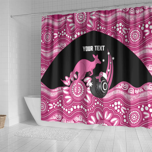 Bowls Australia Breast Cancer Custom Shower Curtain Think Pink Aboriginal Art