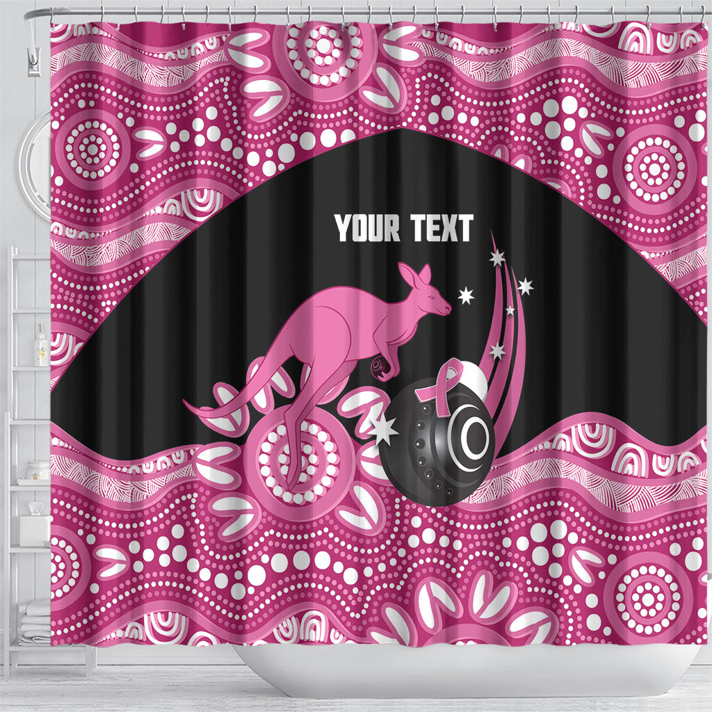 Bowls Australia Breast Cancer Custom Shower Curtain Think Pink Aboriginal Art