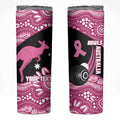 Bowls Australia Breast Cancer Custom Skinny Tumbler Think Pink Aboriginal Art