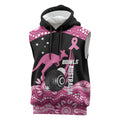 Bowls Australia Breast Cancer Custom Sleeveless Hoodie Think Pink Aboriginal Art