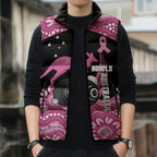 Bowls Australia Breast Cancer Custom Sleeveless Puffer Jacket Think Pink Aboriginal Art