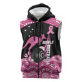 Bowls Australia Breast Cancer Custom Sleeveless Zip Hoodie Think Pink Aboriginal Art