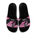 Bowls Australia Breast Cancer Custom Slide Sandals Think Pink Aboriginal Art
