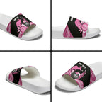 Bowls Australia Breast Cancer Custom Slide Sandals Think Pink Aboriginal Art