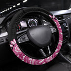 Bowls Australia Breast Cancer Steering Wheel Cover Think Pink Aboriginal Art