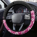 Bowls Australia Breast Cancer Steering Wheel Cover Think Pink Aboriginal Art