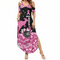Bowls Australia Breast Cancer Custom Summer Maxi Dress Think Pink Aboriginal Art