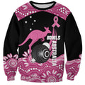 Bowls Australia Breast Cancer Custom Sweatshirt Think Pink Aboriginal Art