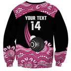 Bowls Australia Breast Cancer Custom Sweatshirt Think Pink Aboriginal Art