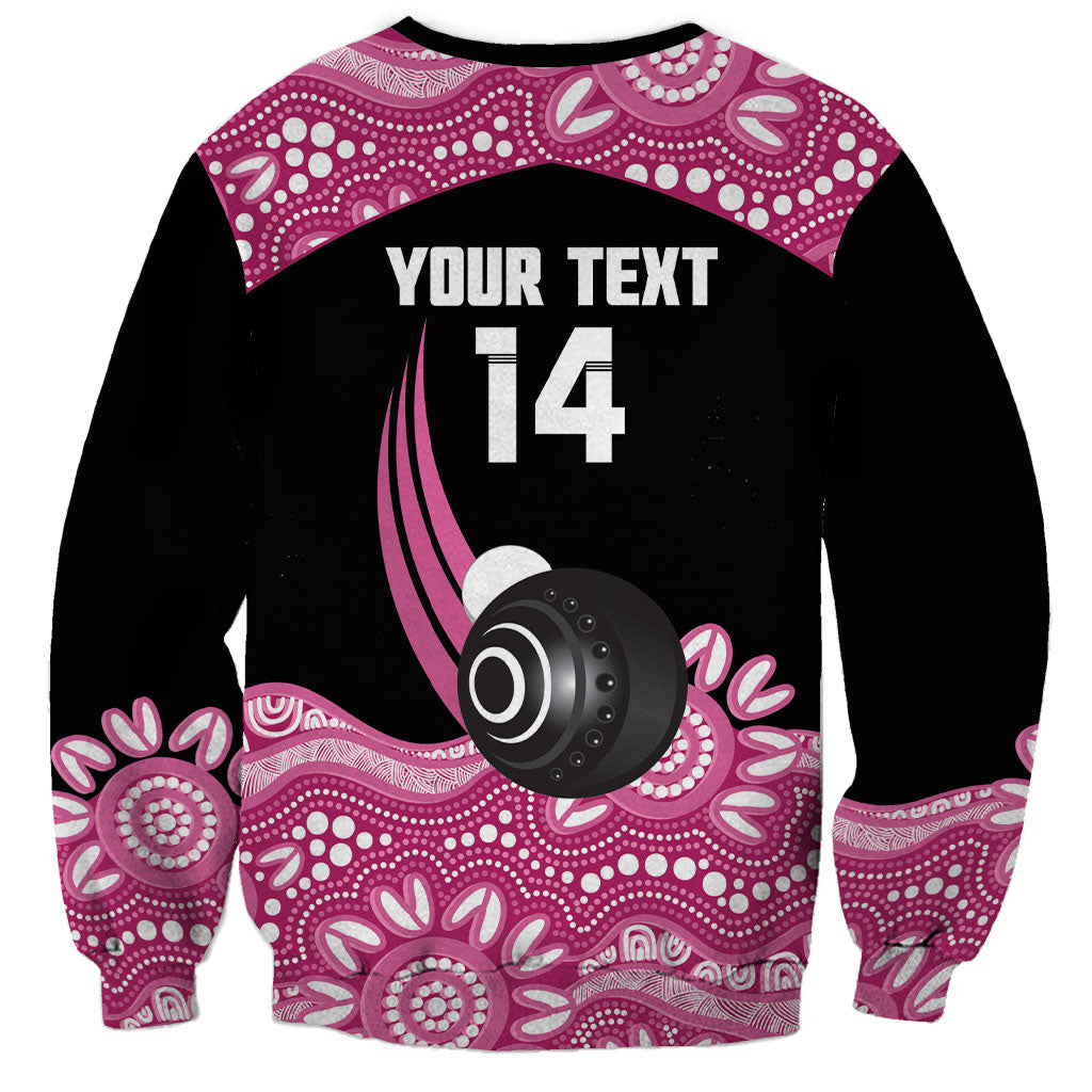 Bowls Australia Breast Cancer Custom Sweatshirt Think Pink Aboriginal Art
