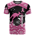 Bowls Australia Breast Cancer Custom T Shirt Think Pink Aboriginal Art