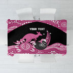 Bowls Australia Breast Cancer Custom Tablecloth Think Pink Aboriginal Art