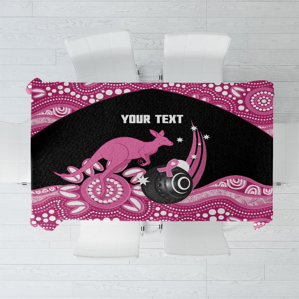 Bowls Australia Breast Cancer Custom Tablecloth Think Pink Aboriginal Art