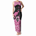 Bowls Australia Breast Cancer Custom Tank Maxi Dress Think Pink Aboriginal Art