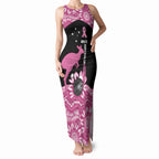 Bowls Australia Breast Cancer Custom Tank Maxi Dress Think Pink Aboriginal Art