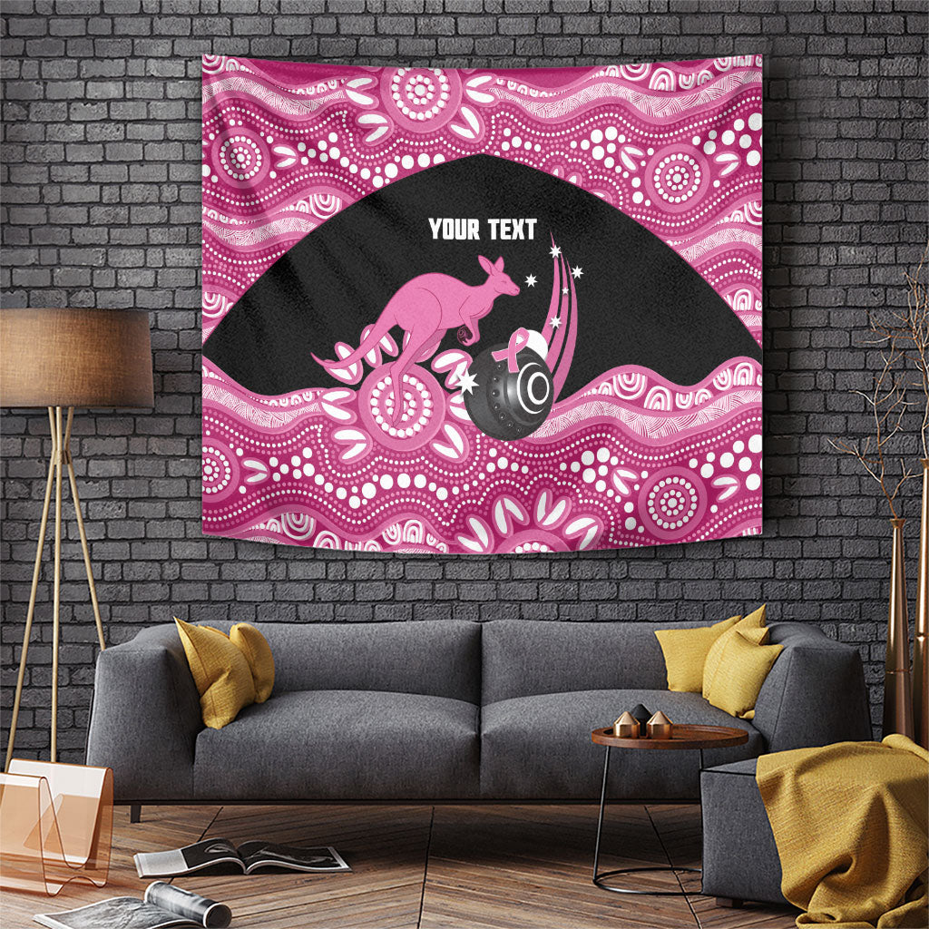 Bowls Australia Breast Cancer Custom Tapestry Think Pink Aboriginal Art