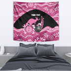 Bowls Australia Breast Cancer Custom Tapestry Think Pink Aboriginal Art