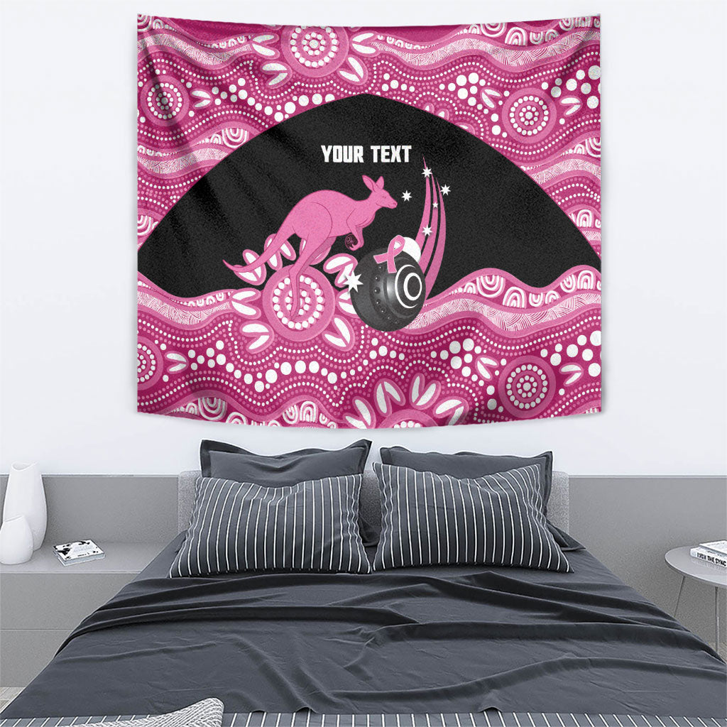 Bowls Australia Breast Cancer Custom Tapestry Think Pink Aboriginal Art