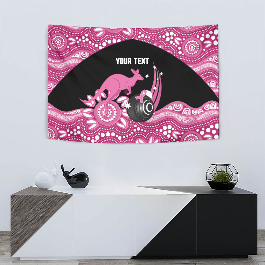 Bowls Australia Breast Cancer Custom Tapestry Think Pink Aboriginal Art