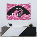 Bowls Australia Breast Cancer Custom Tapestry Think Pink Aboriginal Art
