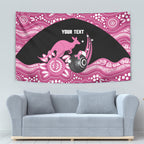 Bowls Australia Breast Cancer Custom Tapestry Think Pink Aboriginal Art