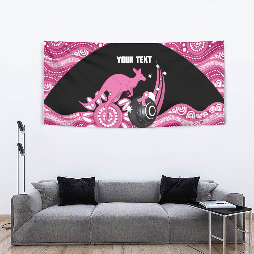 Bowls Australia Breast Cancer Custom Tapestry Think Pink Aboriginal Art
