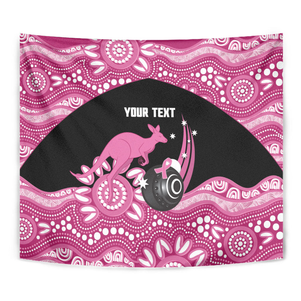 Bowls Australia Breast Cancer Custom Tapestry Think Pink Aboriginal Art