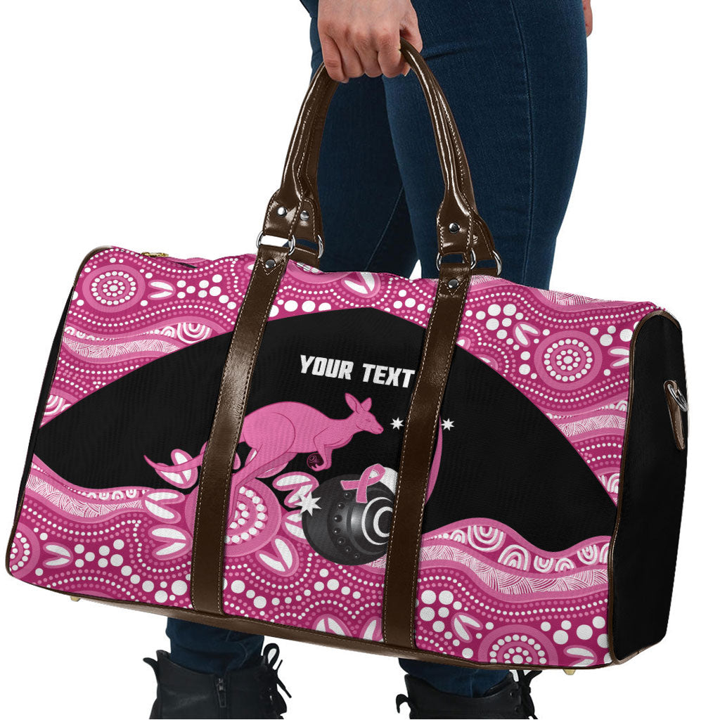 Bowls Australia Breast Cancer Custom Travel Bag Think Pink Aboriginal Art