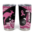 Bowls Australia Breast Cancer Custom Tumbler Cup Think Pink Aboriginal Art