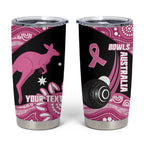 Bowls Australia Breast Cancer Custom Tumbler Cup Think Pink Aboriginal Art