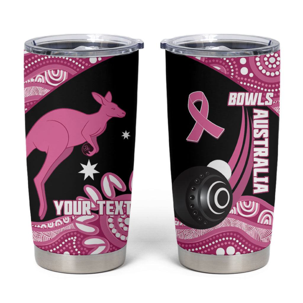Bowls Australia Breast Cancer Custom Tumbler Cup Think Pink Aboriginal Art