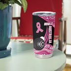 Bowls Australia Breast Cancer Custom Tumbler Cup Think Pink Aboriginal Art
