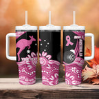 Bowls Australia Breast Cancer Custom Tumbler With Handle Think Pink Aboriginal Art