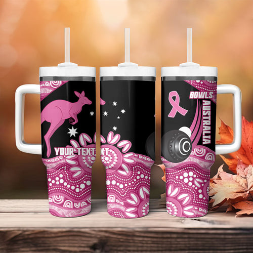 Bowls Australia Breast Cancer Custom Tumbler With Handle Think Pink Aboriginal Art