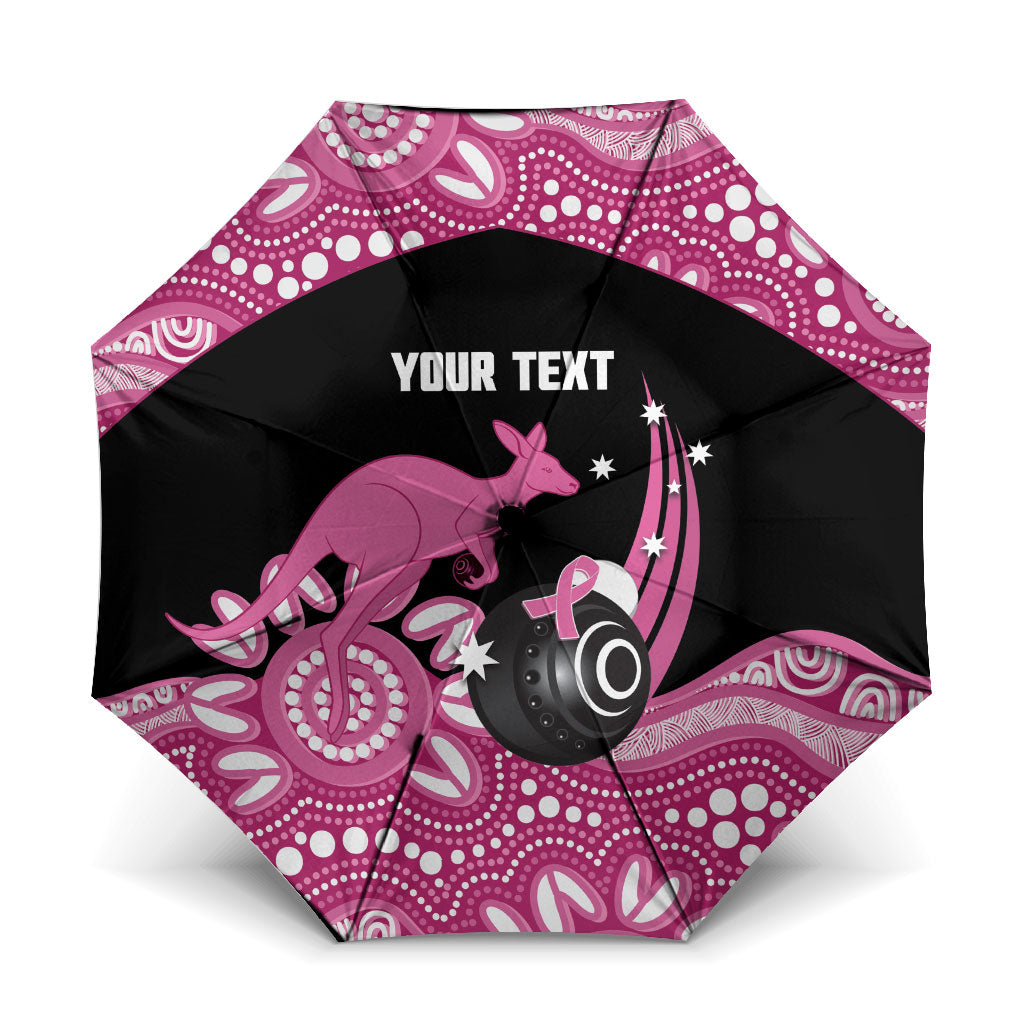 Bowls Australia Breast Cancer Custom Umbrella Think Pink Aboriginal Art