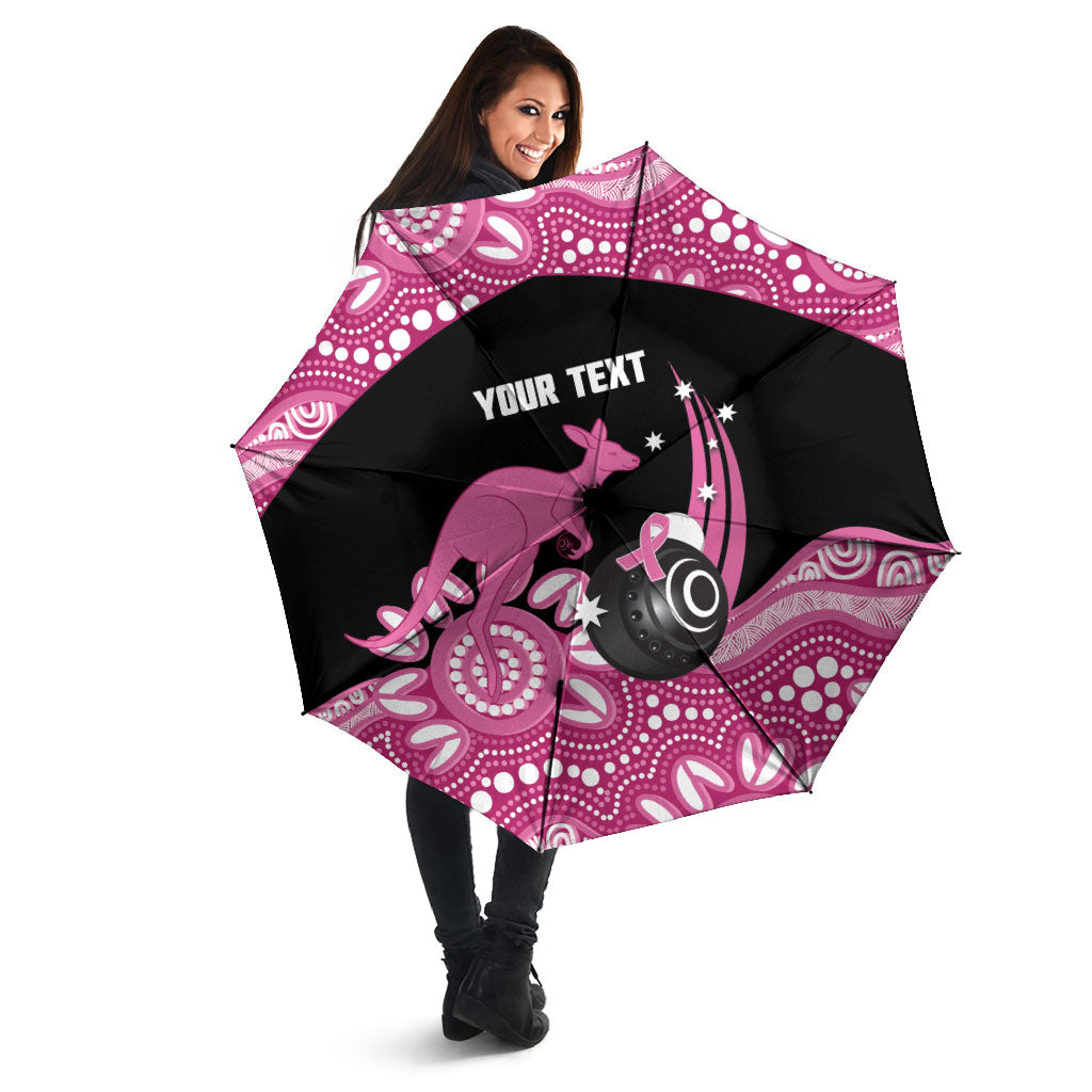 Bowls Australia Breast Cancer Custom Umbrella Think Pink Aboriginal Art