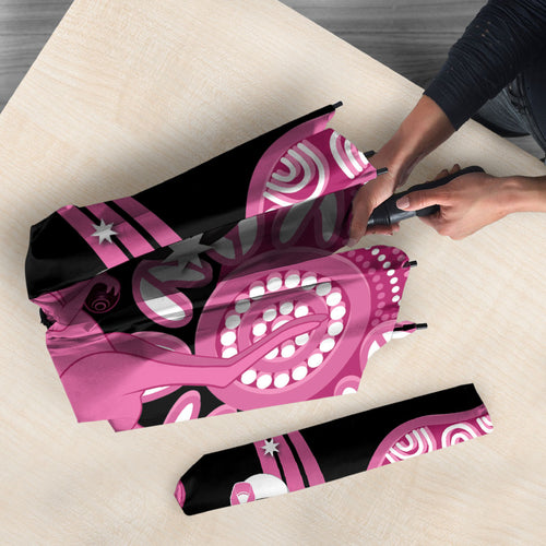 Bowls Australia Breast Cancer Custom Umbrella Think Pink Aboriginal Art