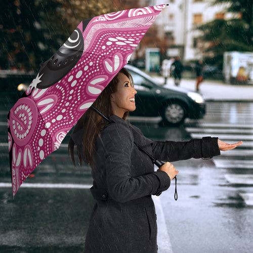Bowls Australia Breast Cancer Custom Umbrella Think Pink Aboriginal Art