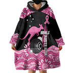 Bowls Australia Breast Cancer Custom Wearable Blanket Hoodie Think Pink Aboriginal Art