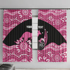 Bowls Australia Breast Cancer Custom Window Curtain Think Pink Aboriginal Art
