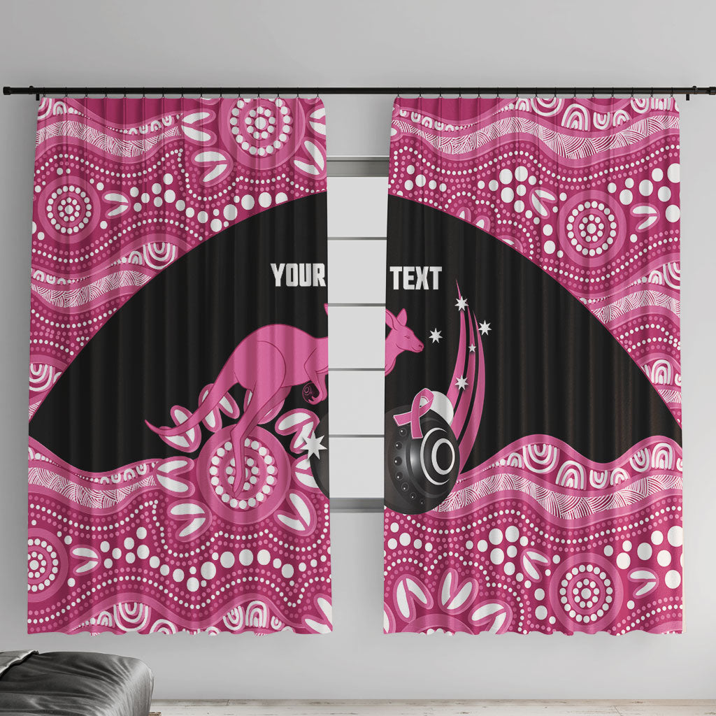 Bowls Australia Breast Cancer Custom Window Curtain Think Pink Aboriginal Art