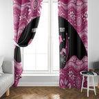 Bowls Australia Breast Cancer Custom Window Curtain Think Pink Aboriginal Art