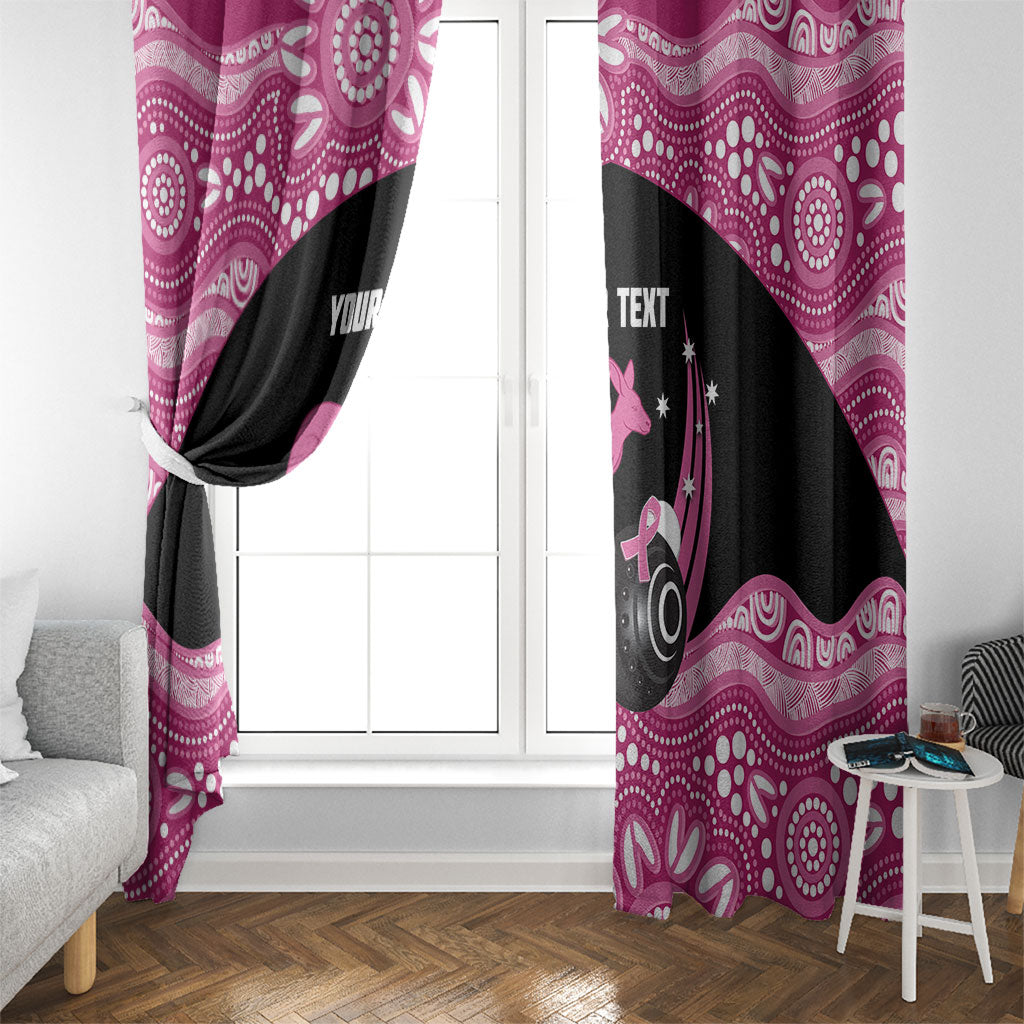 Bowls Australia Breast Cancer Custom Window Curtain Think Pink Aboriginal Art
