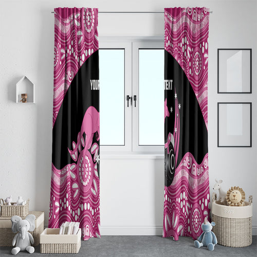 Bowls Australia Breast Cancer Custom Window Curtain Think Pink Aboriginal Art