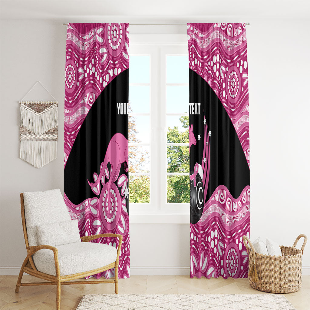 Bowls Australia Breast Cancer Custom Window Curtain Think Pink Aboriginal Art